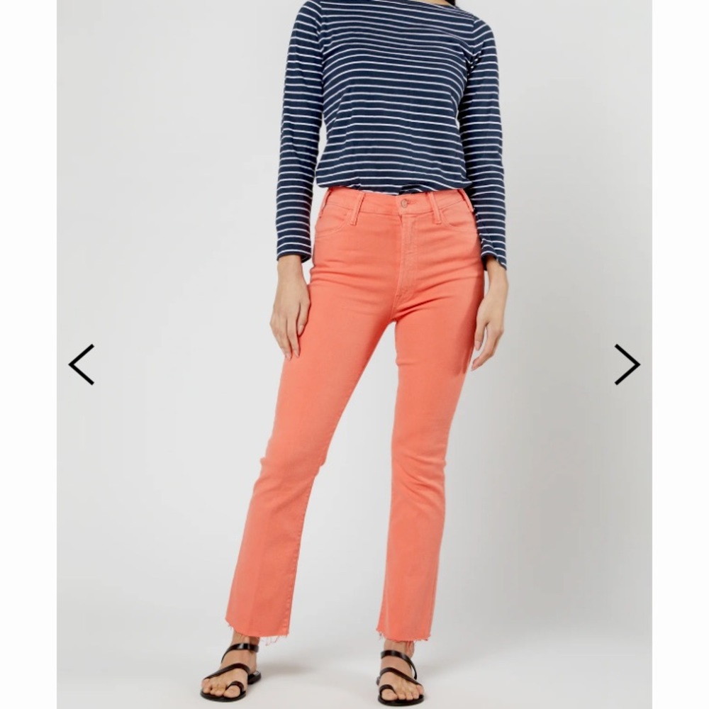 Mother The Hustler Ankle Fray in Persimmon/Second Chance, Sz 29